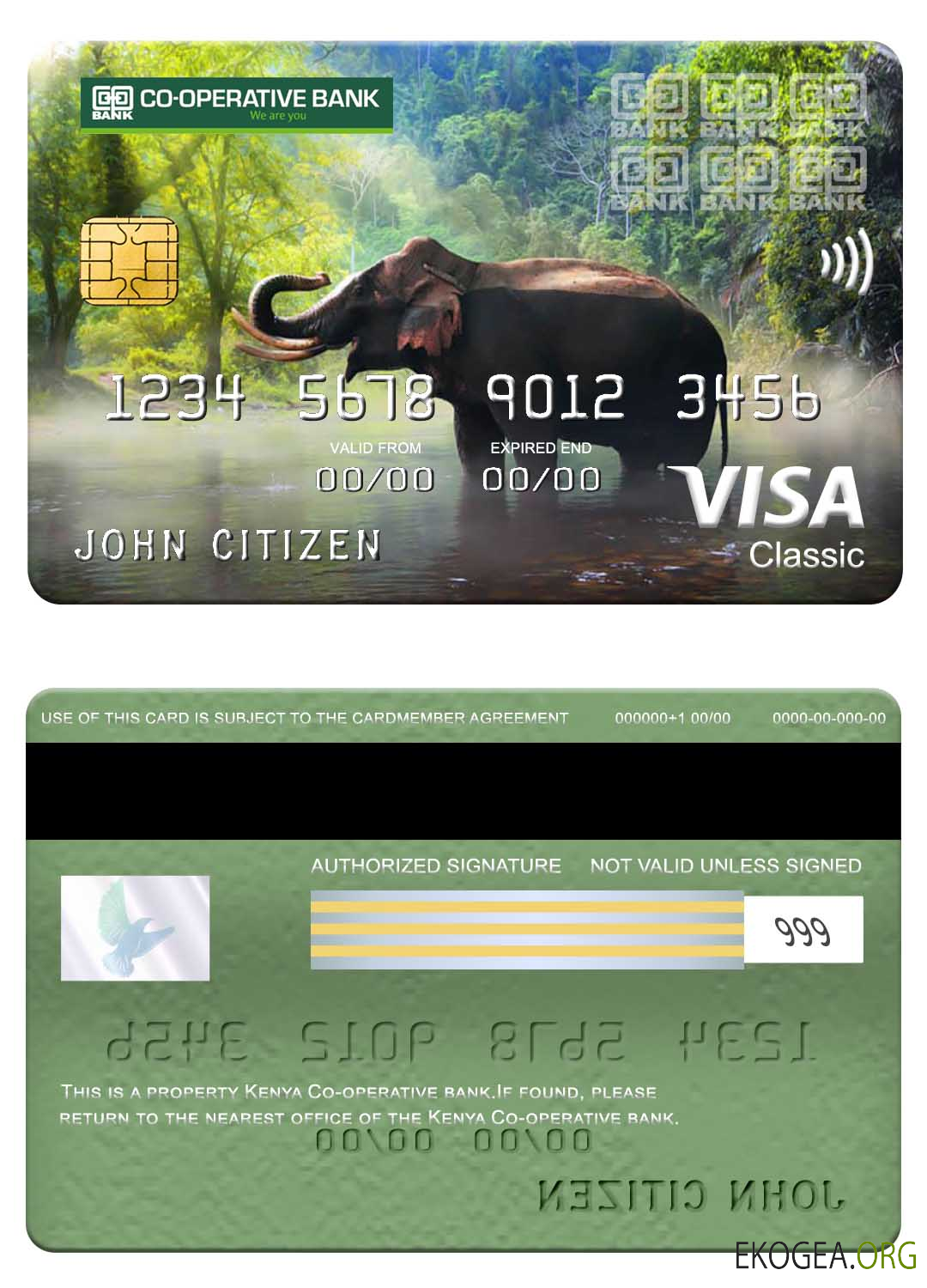 Carte visa classique de la Kenya Co operative Bank